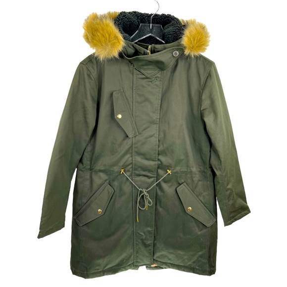 NWT J. Crew Primaloft green parka coat size small - Picture 2 of 8